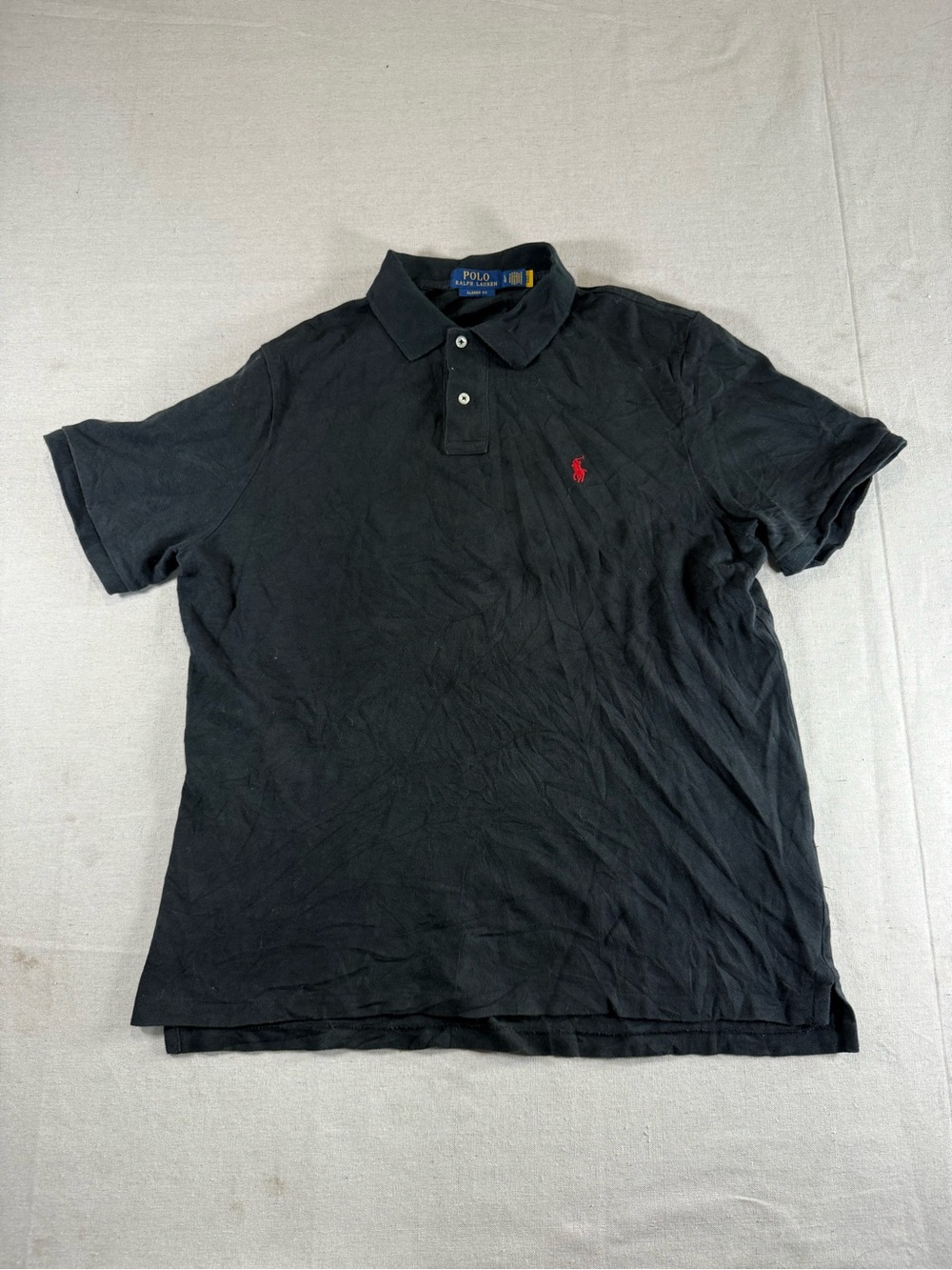Polo Ralph Lauren Classic Fit Pony Polo Black And Red Polo Size Large